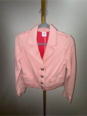 Cabi Pink Cropped Button-Front Jacket
